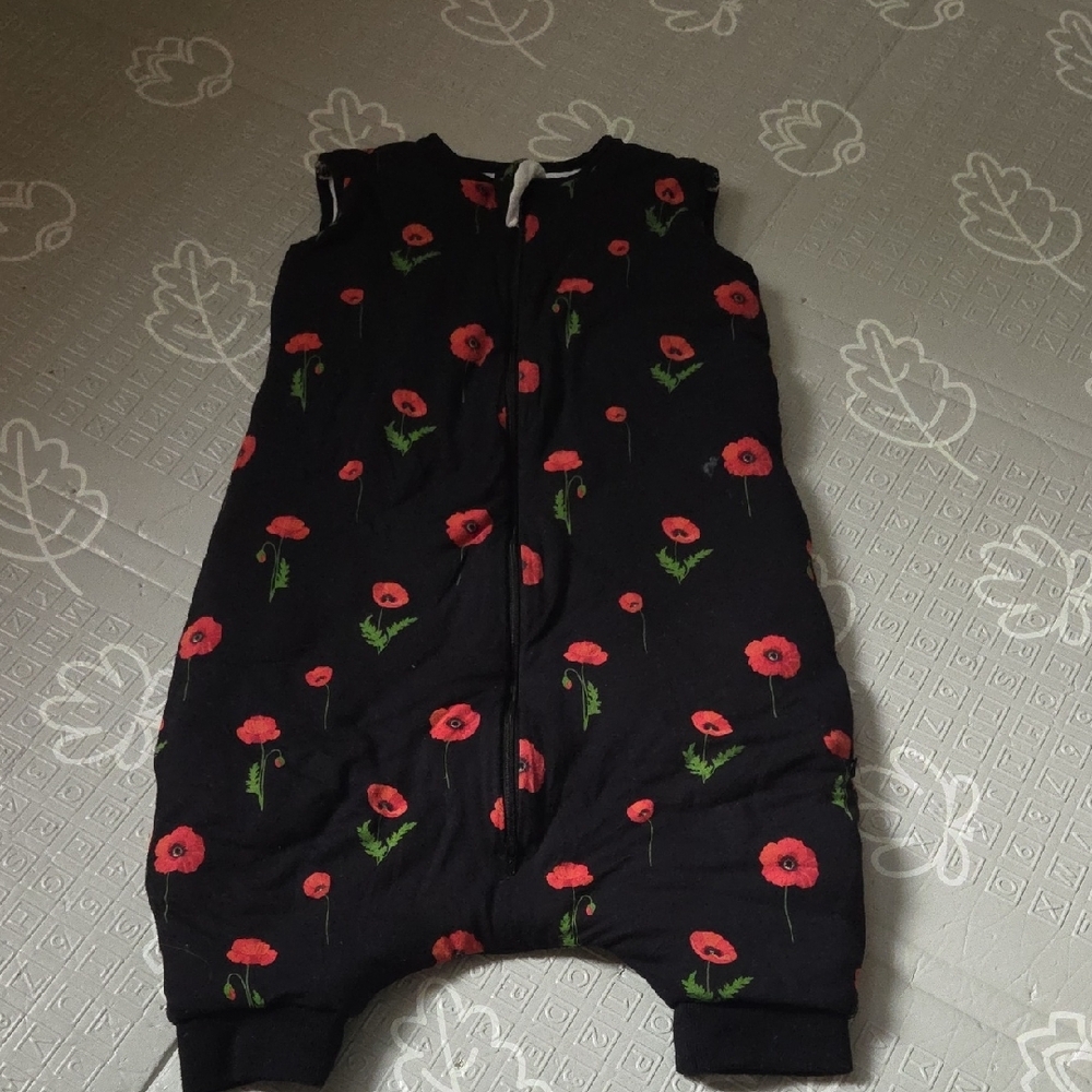 Floral Black Sleeveless Romper